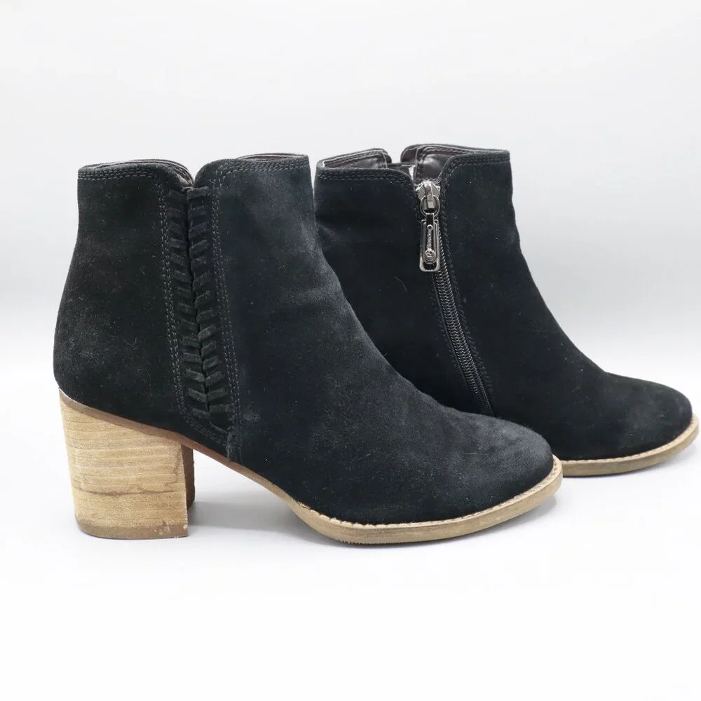 Blondo Nina Waterproof Suede Boot‎ Womens 7M Black Casual Boho Bohemian Classic